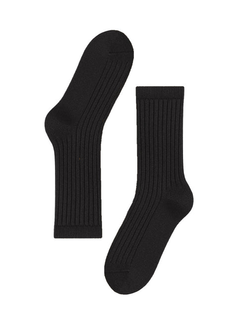 Socks Long Stripes Glitter - Black